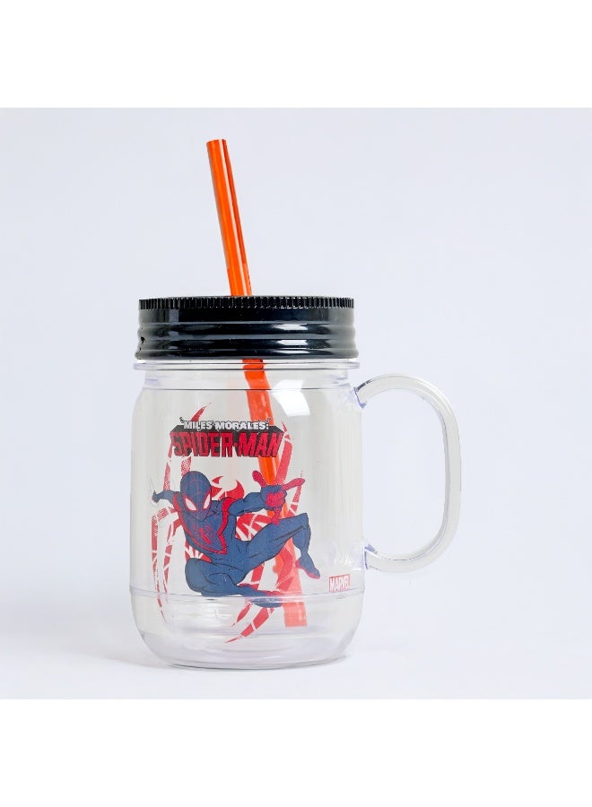 Marvel Spiderman Drinking Jar With Straw  - 550ml - Image 2
